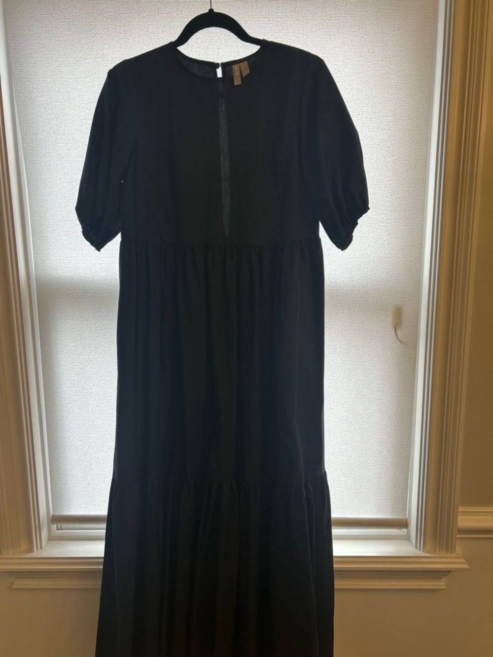 ASOS Black Maxi Dress with Puff Sleeves